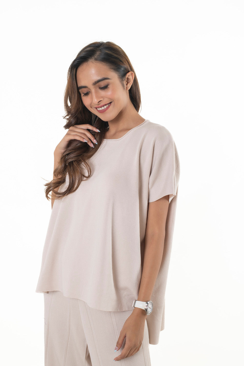 Classy Divaa Signature style Co-ord Set creamish white lounge wear featured