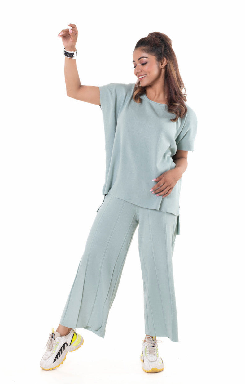 Classy Divaa Signature style Co-ord Set sea green lounge wear featured