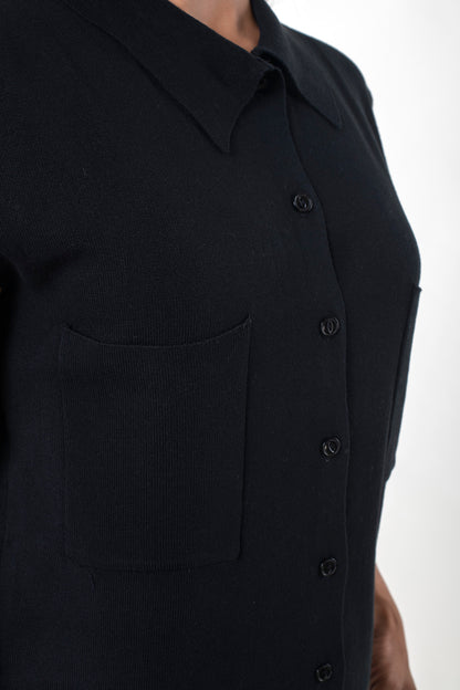 Luxe Front Pocket Feel at Home co-ord set black lounge wear featured