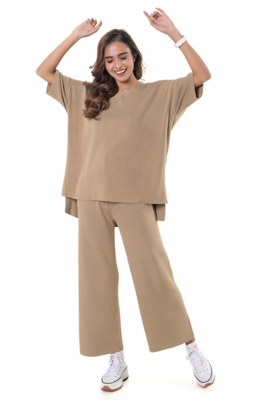 Just Chic it Off with DD Co-ord Sets light mud yellow lounge wear featured
