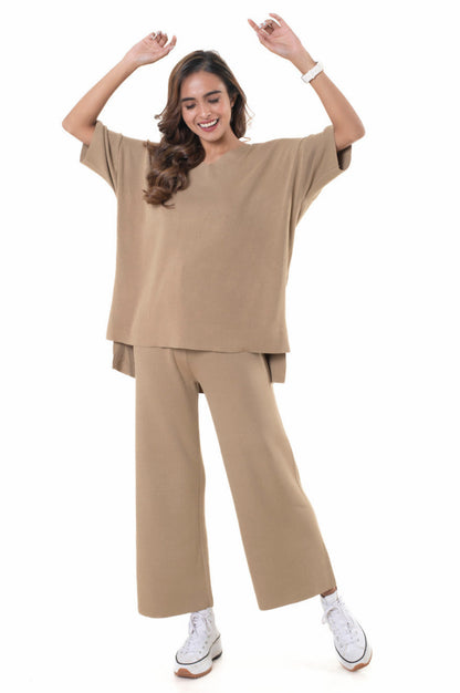 Just Chic it Off with DD Co-ord Sets light mud yellow lounge wear featured