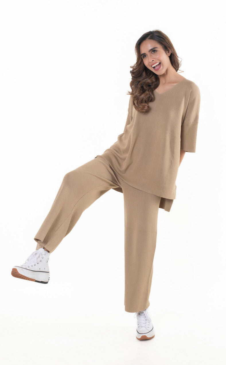 Just Chic it Off with DD Co-ord Sets light mud yellow lounge wear featured