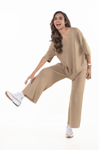 Just Chic it Off with DD Co-ord Sets light mud yellow lounge wear featured