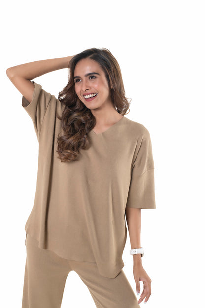 Just Chic it Off with DD Co-ord Sets light mud yellow lounge wear featured