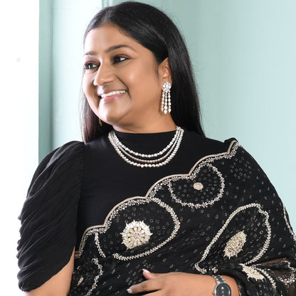 Hosiery Blouses - Mesh Pleated Sleeves - Blouse - black featured