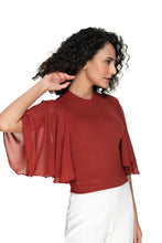 Load image into Gallery viewer, Hosiery Blouses- Butterfly Sleeves - Rust - Blouse featured