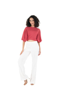 Hosiery Blouses- Butterfly Sleeves - Vermilion Red - Blouse featured