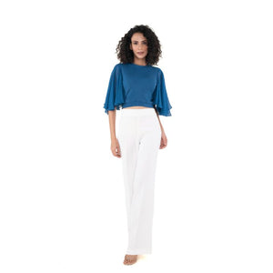 Hosiery Blouses- Butterfly Sleeves - Azure Blue - Blouse featured