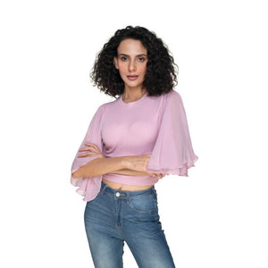 Hosiery Blouses- Butterfly Sleeves - Blush Pink - Blouse featured
