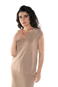 Simmer down and ease off Light Brown lounge wear featured