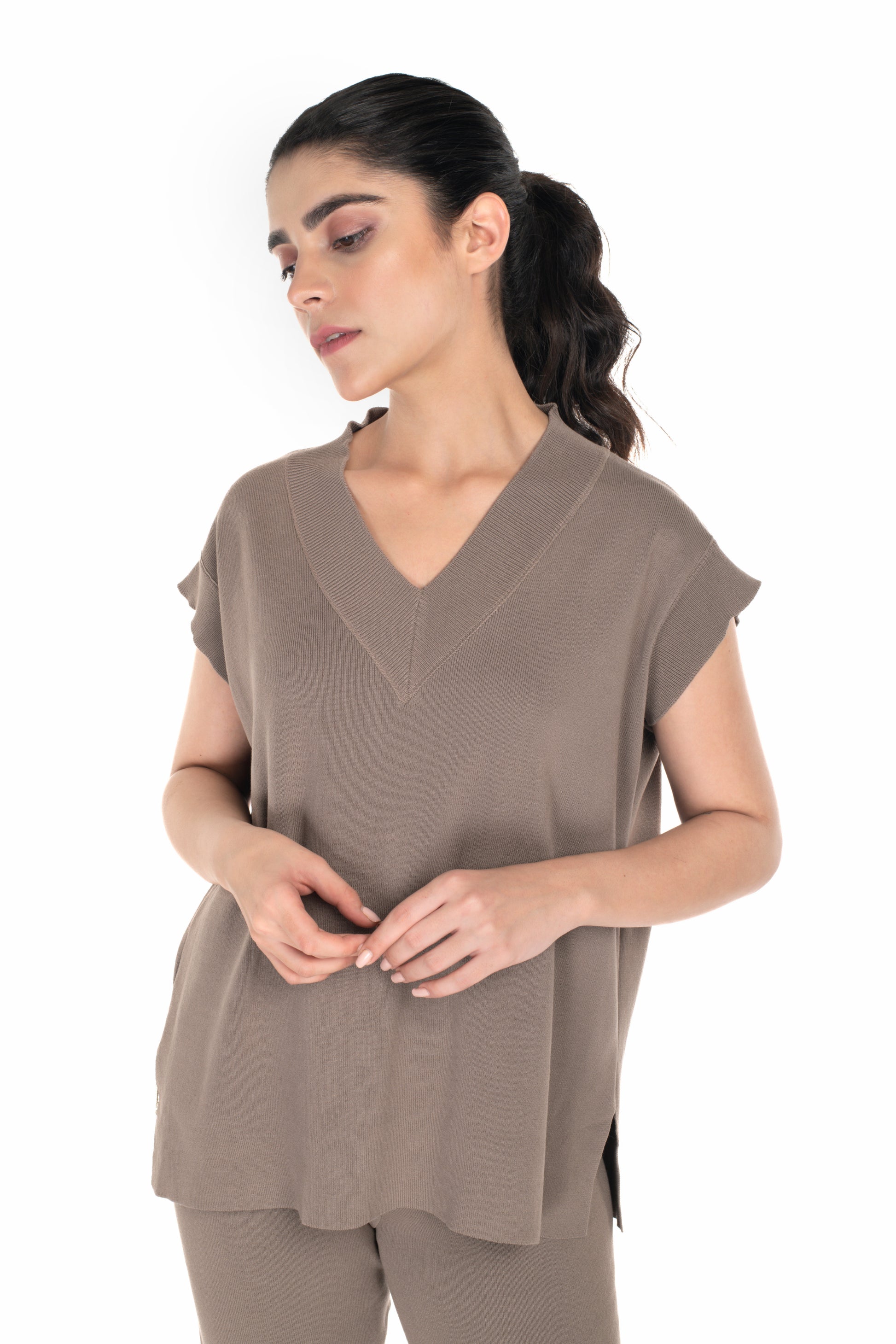 The Essential Co-ord Set light mud yellow lounge wear featured