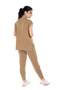 The Essential Co-ord Set Light Brown lounge wear featured