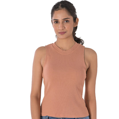 Sleeveless Hosiery Blouses - Cider - Blouse featured