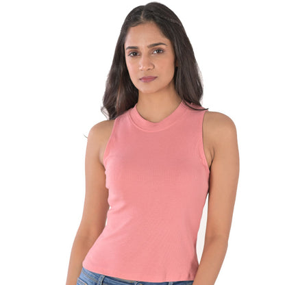 Sleeveless Hosiery Blouses - Sakura Pink - Blouse featured