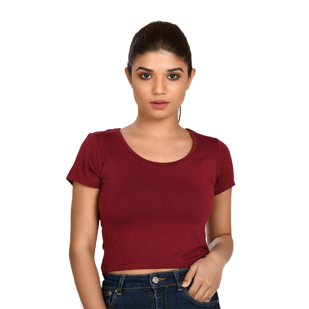 100% Cotton Rayon Blouses Mahogany Maroon Blouse