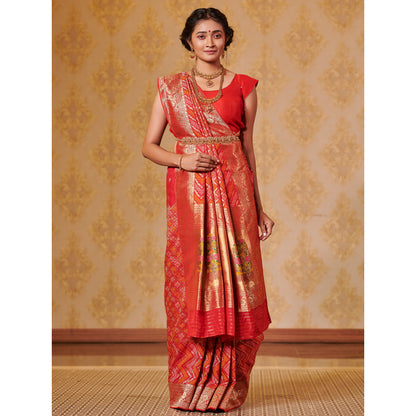 Zari Bandhej Saree Saree
