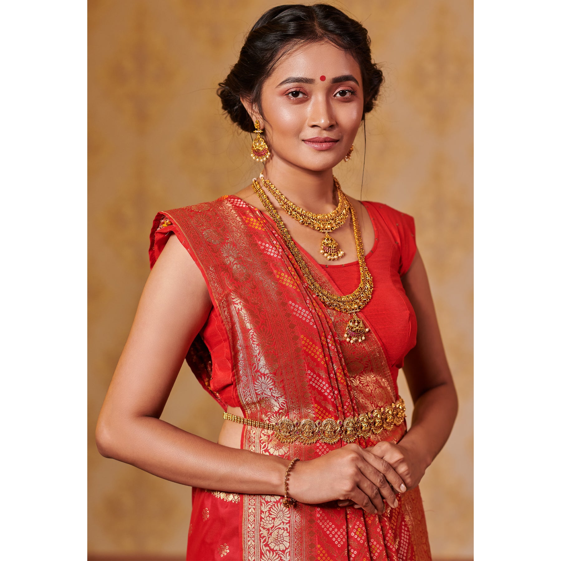 Zari Bandhej Saree Saree