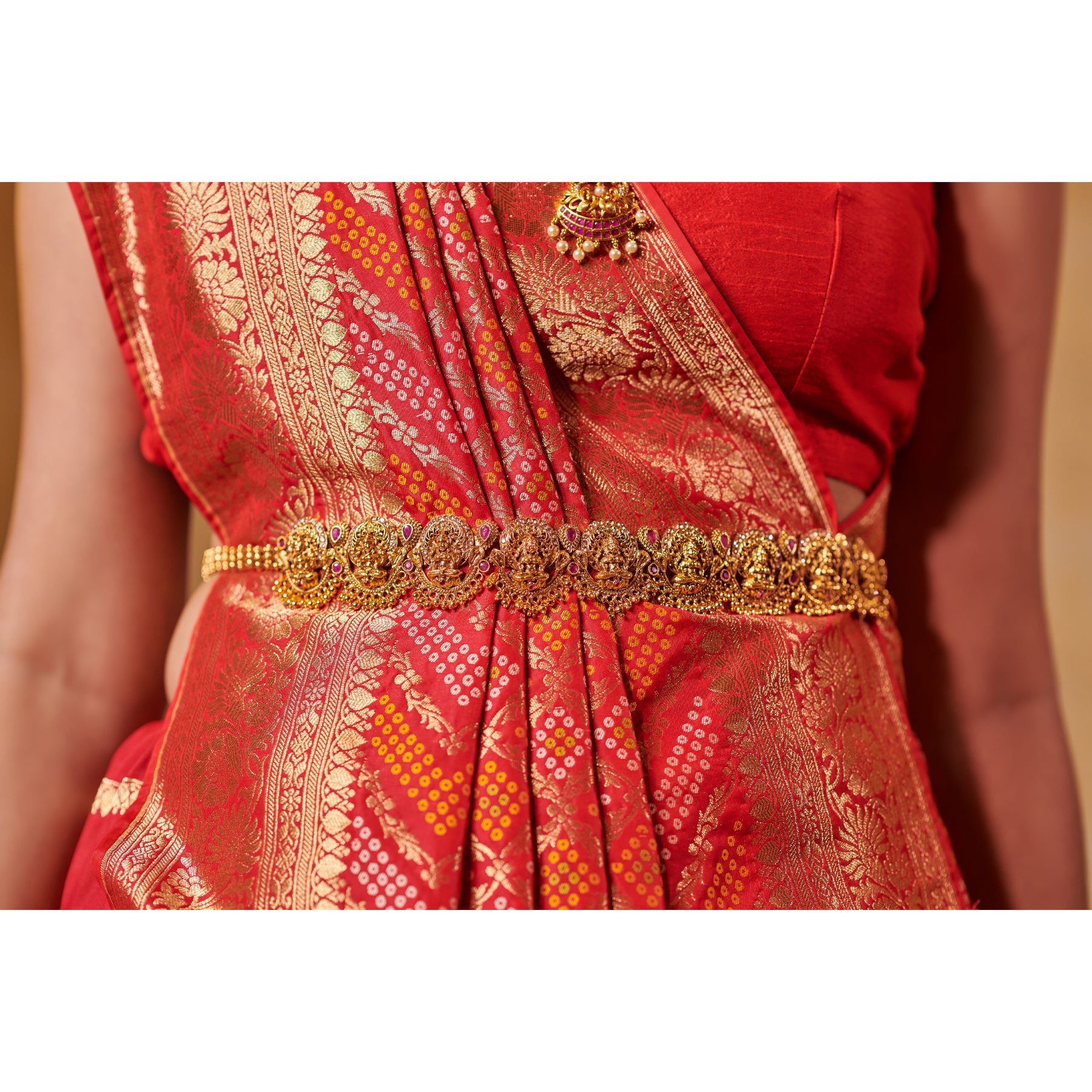 Zari Bandhej Saree Saree