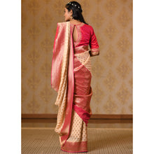 Load image into Gallery viewer, Ivory and Red Georgette Saree Saree