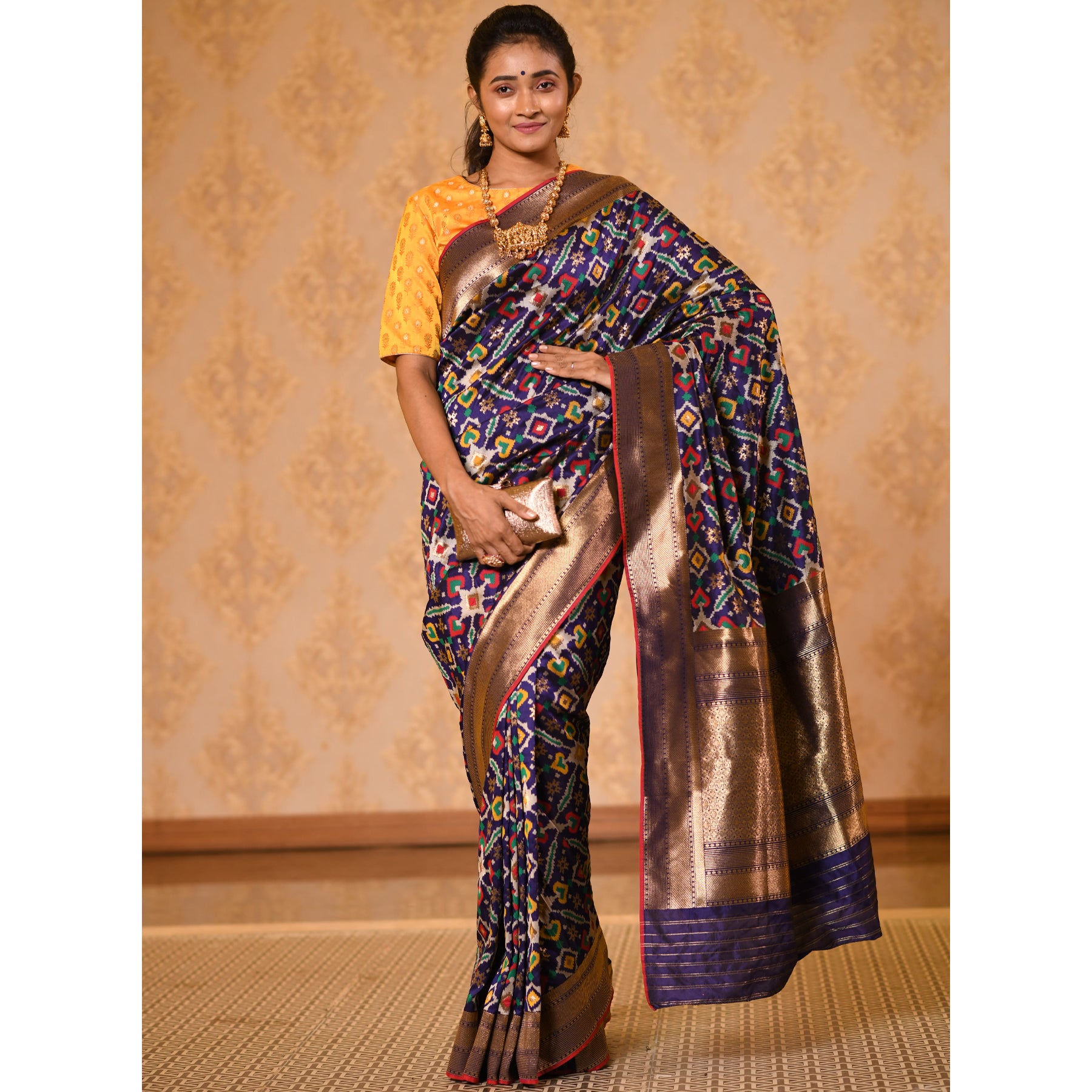 Navy Patola Silk Saree with Zari Saree