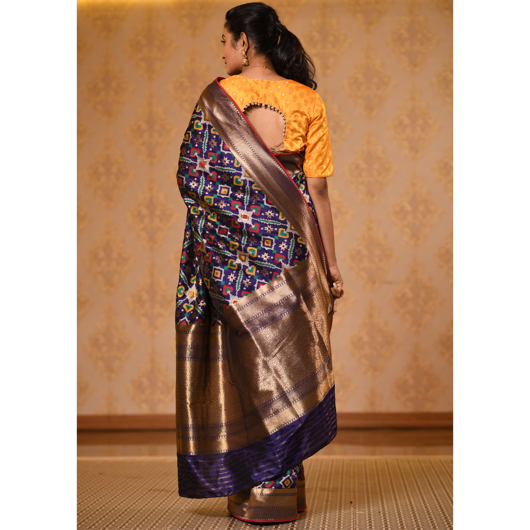 Navy Patola Silk Saree with Zari Saree