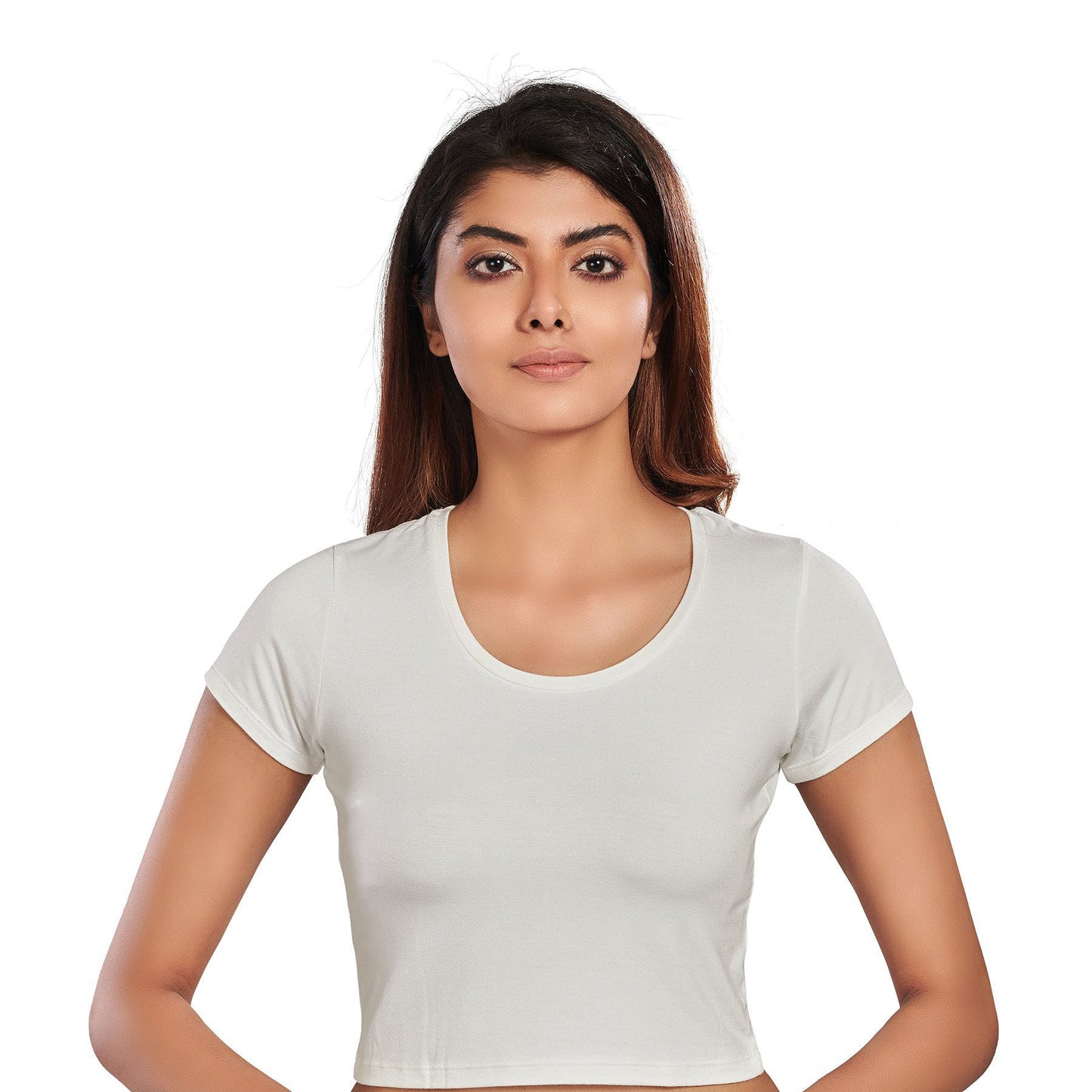 100% Cotton Rayon Blouses White Blouse
