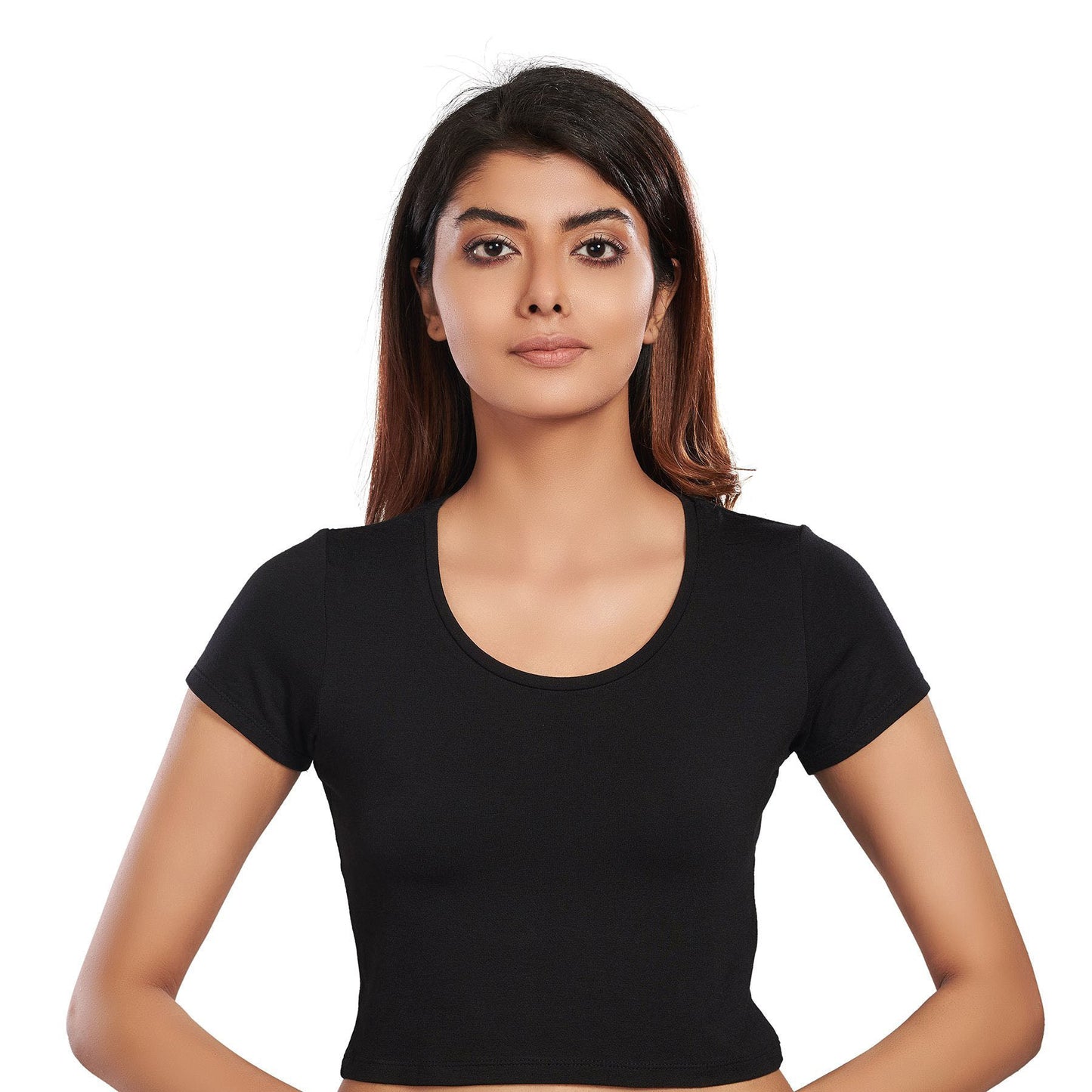 100% Cotton Rayon Blouses Black Blouse