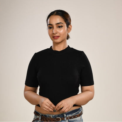 Hosiery Blouses - Black - Blouse featured