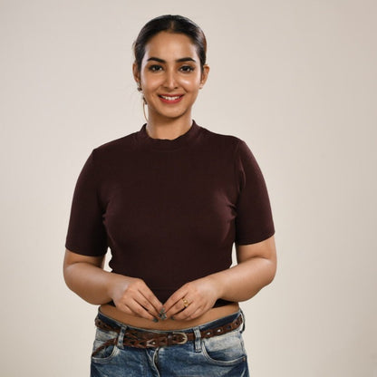 Hosiery Blouses - Dark Brown - Blouse featured