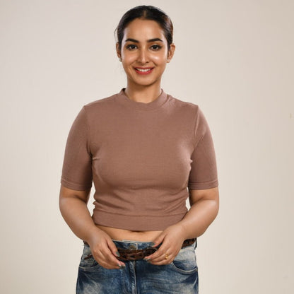 Hosiery Blouses - Light Brown - Blouse featured