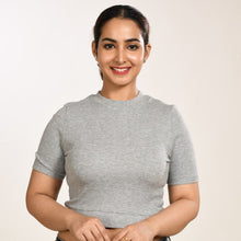 Load image into Gallery viewer, Hosiery Blouses - Light Grey - Blouse featured