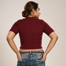 Load image into Gallery viewer, Hosiery Blouses - Maroon - Blouse featured