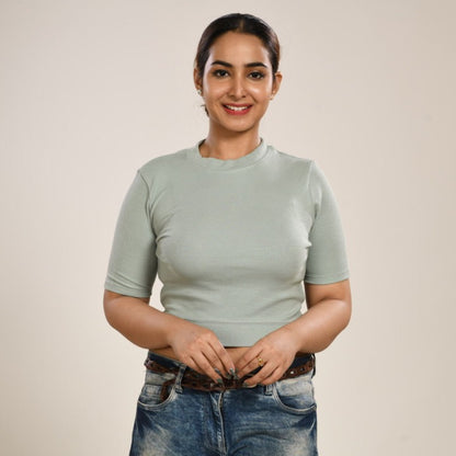 Hosiery Blouses - Mint Green - Blouse featured