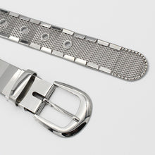 Load image into Gallery viewer, Silver metallic hip belt featured