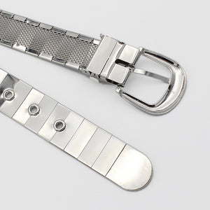 Silver Pin Hole Buckle Belt Belts