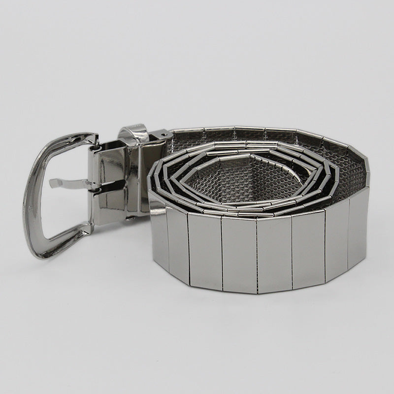 Silver Pin Hole Buckle Belt 3.3 cms Belts