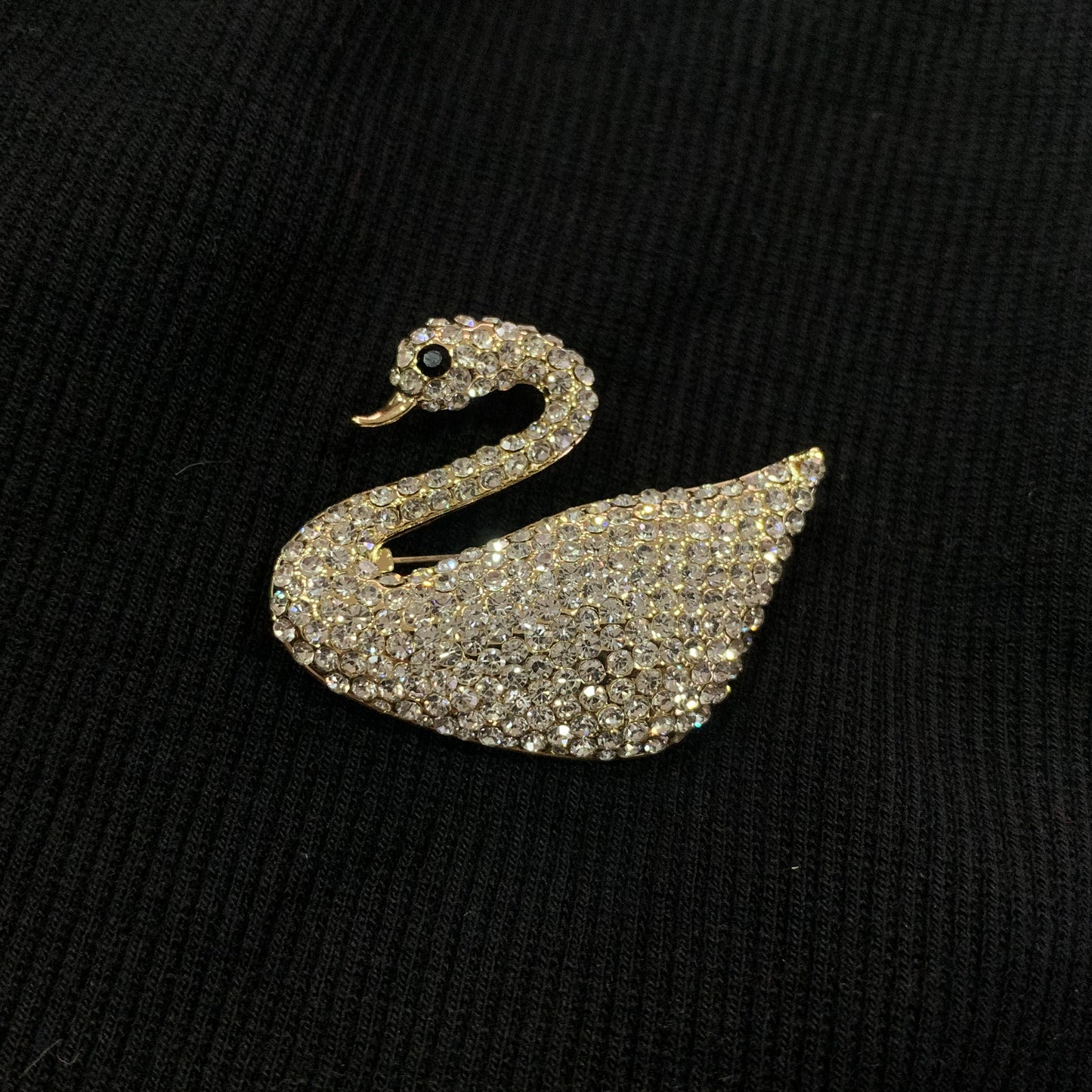 Gold Swaroski Swan Stone studded Brooch Brooch