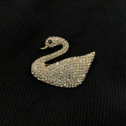 Gold Swaroski Swan Stone studded Brooch Brooch