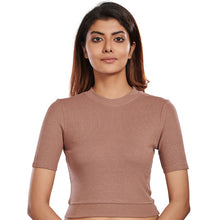 Load image into Gallery viewer, Hosiery Blouses - Light Brown - Blouse featured