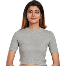 Load image into Gallery viewer, Hosiery Blouses - Light Grey - Blouse featured