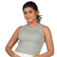 Load image into Gallery viewer, Hosiery Blouse- Sleeveless - Mint Green - Blouse featured