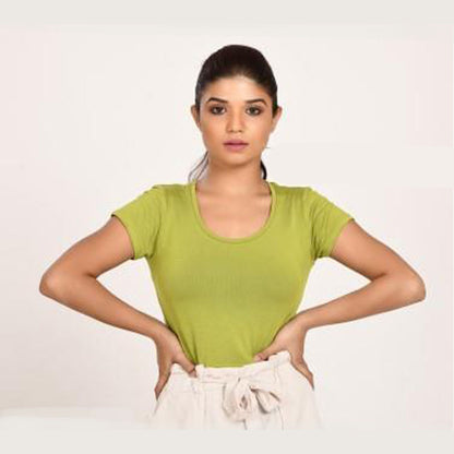 100% Cotton Rayon Blouses Moss Green Blouse