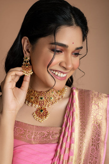 Pink Stripes Saree Saree