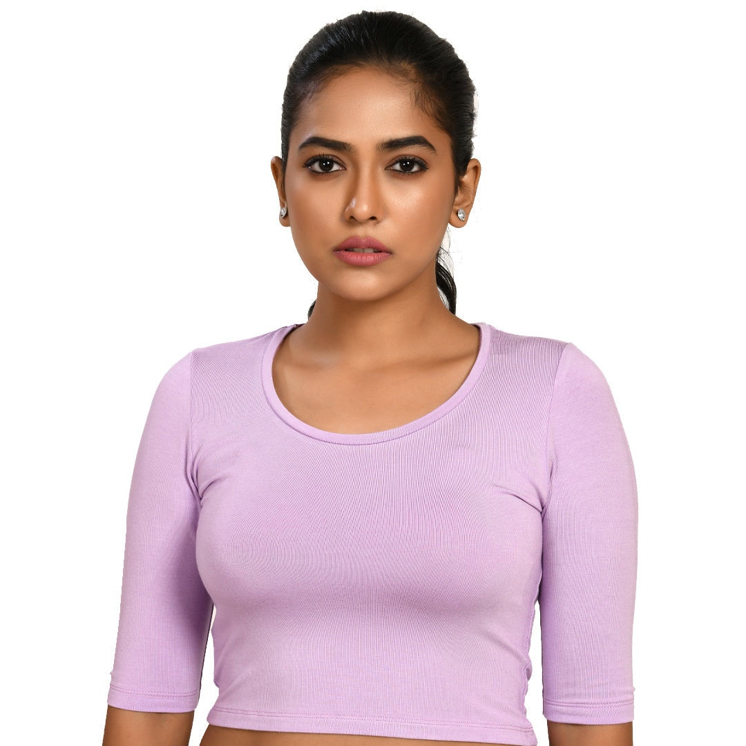 Cotton Rayon Blouses - Elbow Sleeves Plum Bust size 28-40 Blouse