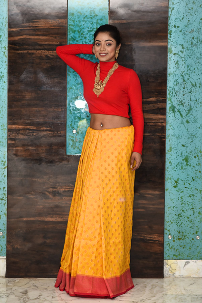 Bright Yellow Banarasi Silk Saree Saree