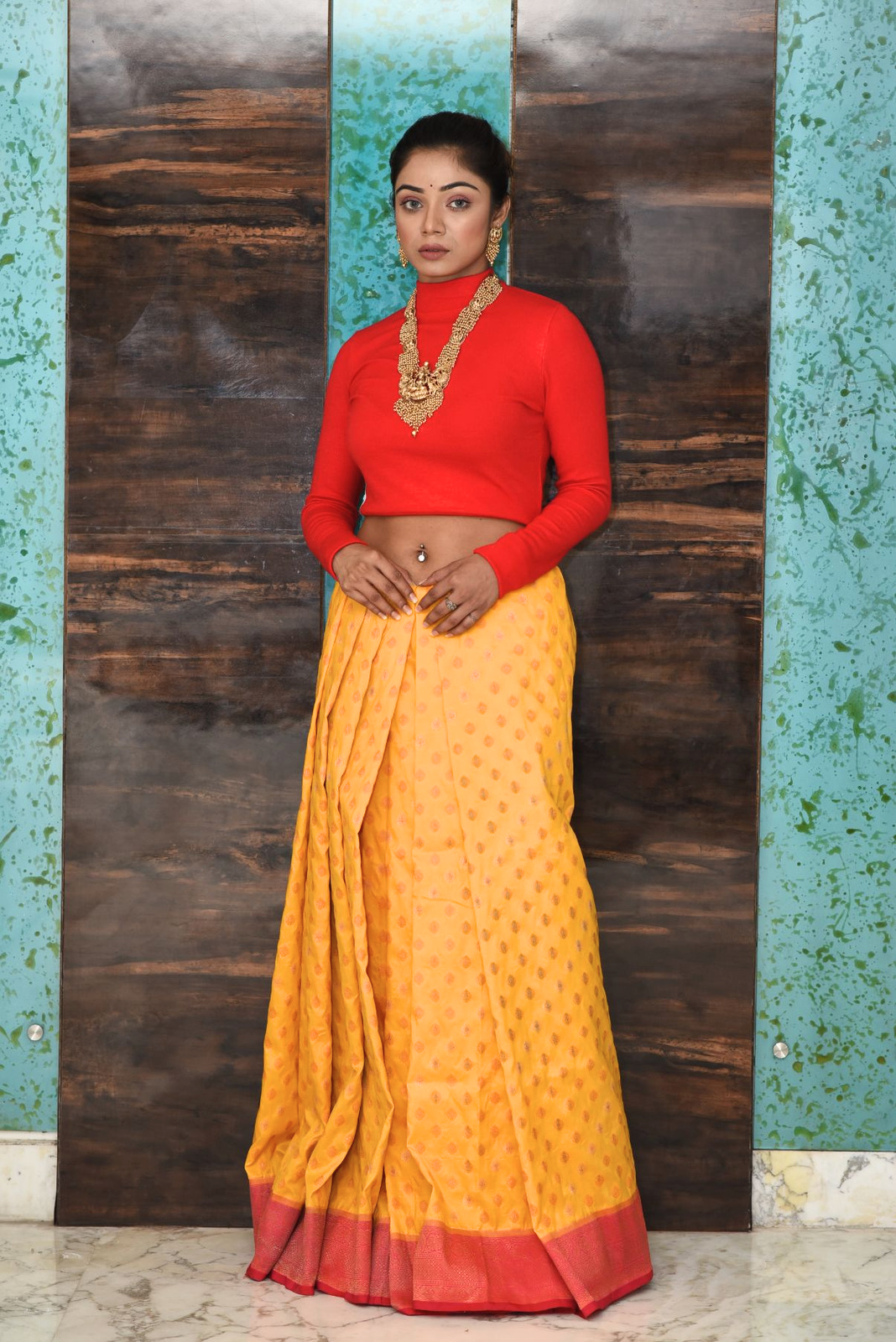 Bright Yellow Banarasi Silk Saree Saree