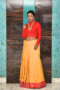 Bright Yellow Banarasi Silk Saree Saree