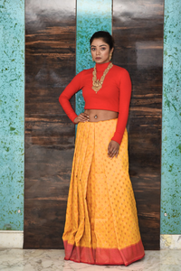 Bright Yellow Banarasi Silk Saree Saree