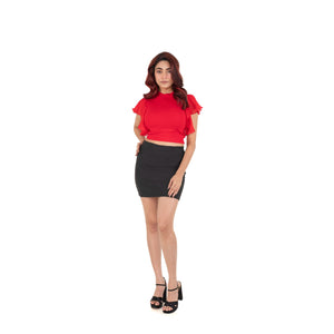 Hosiery Blouses- Flutter Sleeves - Red - Blouse featured