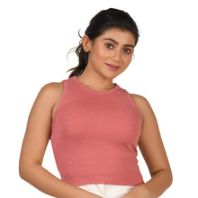 Load image into Gallery viewer, Hosiery Blouse- Sleeveless - Rose Pink - Blouse featured